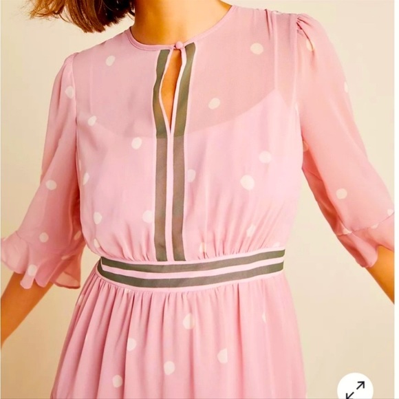 Gal Meets Glam Collection Finley pink & olive green polka dot ruffle dress - Picture 2 of 15